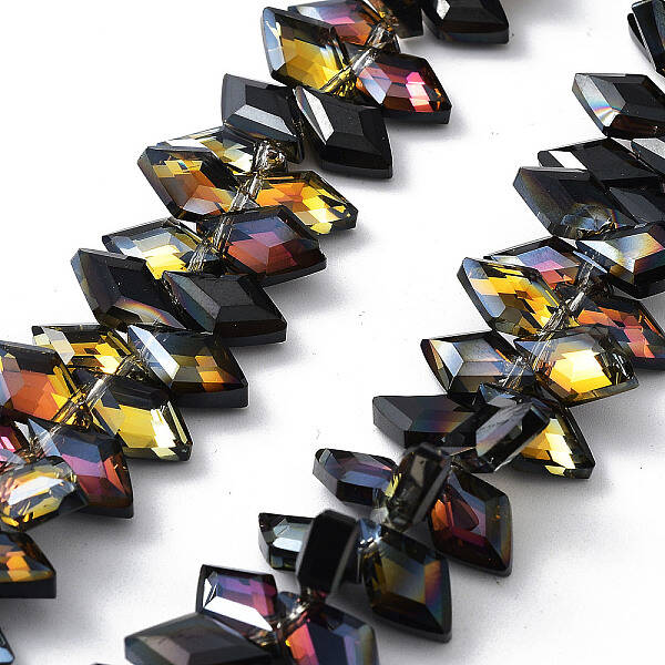 Electroplate Rhombus Glass Beads Strands