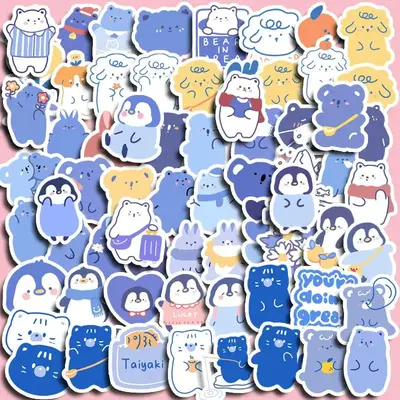 100pcs Cartoon Animals Pattern Stickers, Cute Waterproof Decorative Stickers, DIY Decals For Water Bottle, Laptop, Phone Case...