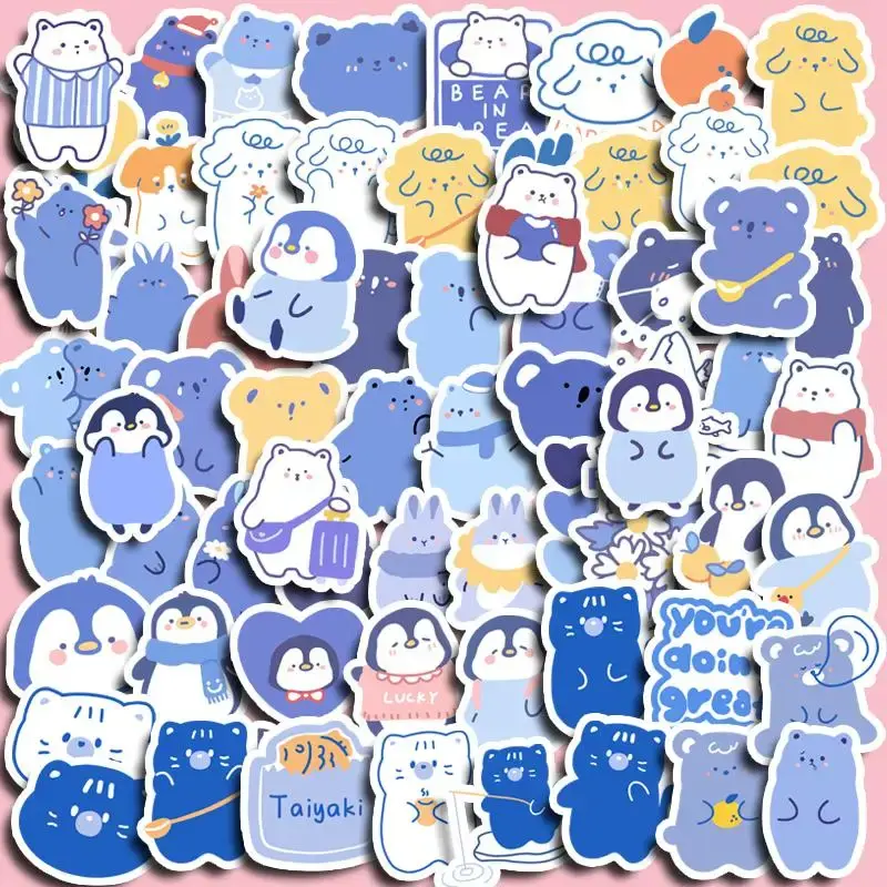 100pcs Cartoon Animals Pattern Stickers, Cute Waterproof Decorative Stickers, DIY Decals For Water Bottle, Laptop, Phone Case...