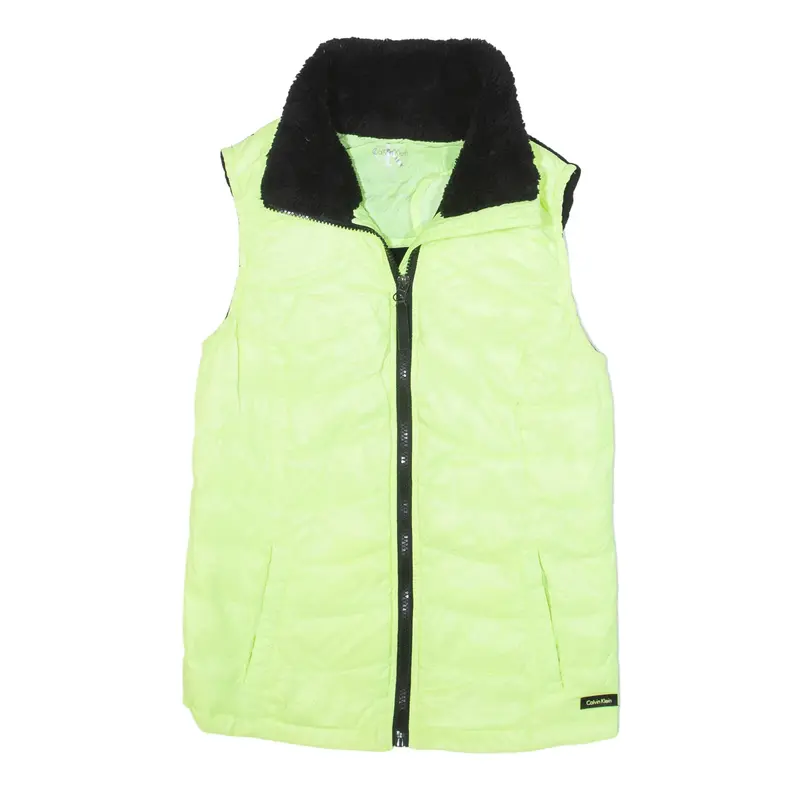 CALVIN KLEIN Insulated Puffer Gilet Yellow Nylon Womens S