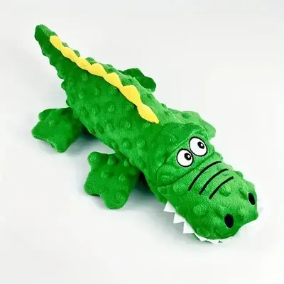 Crocodile Shaped Squeaky Dog Chewing Toy, Durable Interactive Plush Toy for Cats and Dogs, Bite Resistant Stuffed Animal Plus...