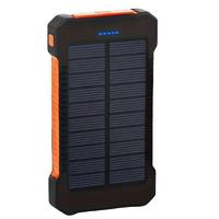 10000mAh Solar Powered Power Bank, Portable Dual USB Output Power Bank with LED Light & Compass Buckle, External Battery Char...