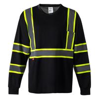 ProtectX Hi Vis Shirt Long Sleeve Reflective Men's High Visibility Safety T-Shirts for Construction Class 2-3 Type R With Poc...