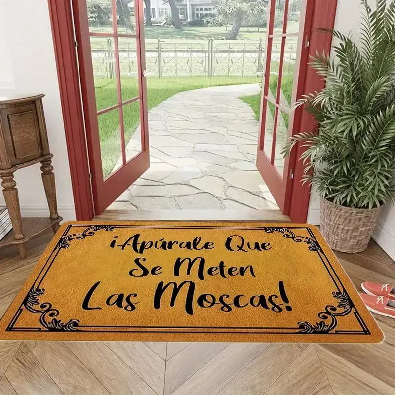 Letter Print Non-slip Door Mat, 1 Count Rectangle Home Decor Mat, Indoor Floor Mat for Home Living Room Bedroom Kitchen Hallo...