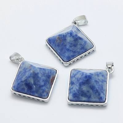 Natural Blue Spot Jasper Pendants