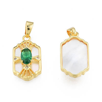 Brass Micro Pave Clear Cubic Zirconia Pendants