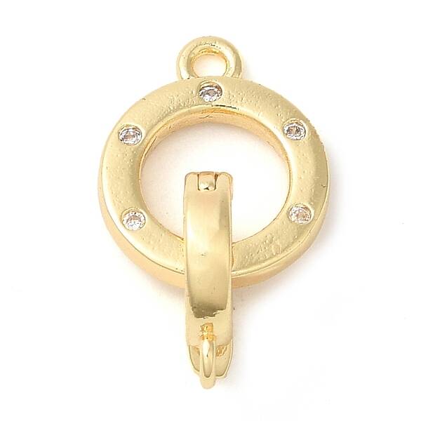 Brass Micro Pave Clear Cubic Zirconia Fold Over Clasps