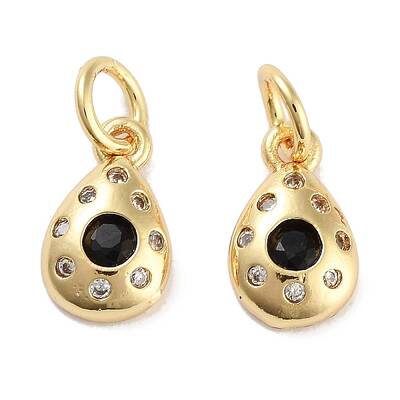 Brass Micro Pave Cubic Zirconia Charms