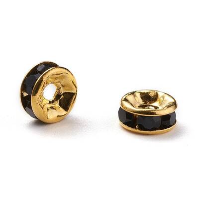 Brass Grade A Rhinestone Spacer Beads