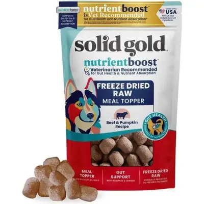 Solid Gold Freeze-Dried Raw Dog Topper, Nutritious Superfoods for Gut Health, Upgrade Every Meal