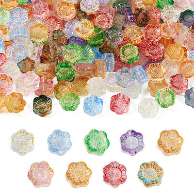 120pcs 8 color Transparent Electroplated Glass Beads