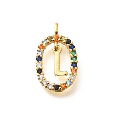 Brass Micro Pave Cubic Zirconia Pendants