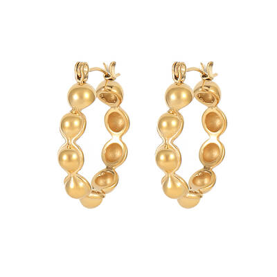 Elegant European Style Stainless Steel Gold-Plated Women's Earrings