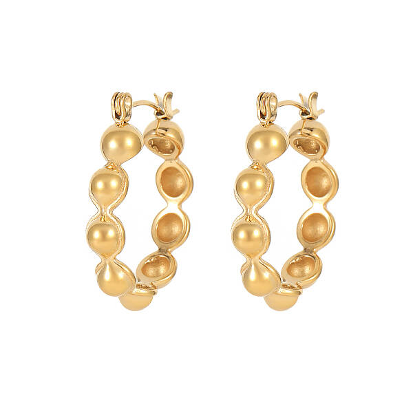 Elegant European Style Stainless Steel Gold-Plated Women's Earrings