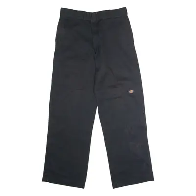 DICKIES Workwear Mens Twill Trousers Black Loose Straight W32 L32