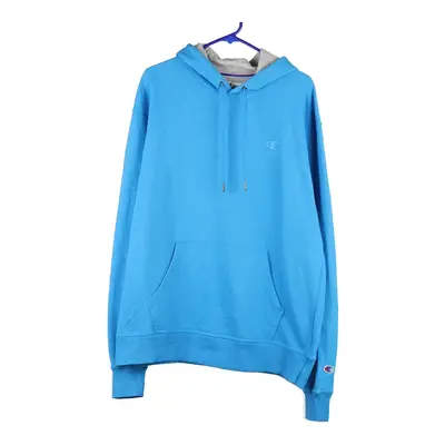Champion Hoodie - Large Blue Cotton Blend