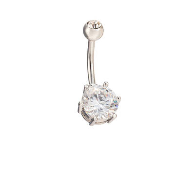 Platinum Plated Body Jewelry Cubic Zirconia Brass Navel Ring Navel Ring Belly Rings