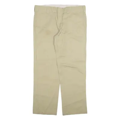DICKIES Mens Trousers Beige Slim Straight W34 L30