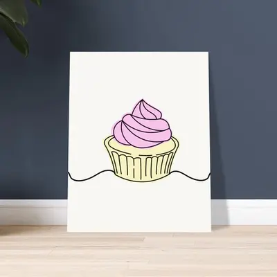 Sweet Elegance - Minimalist Cupcake Art