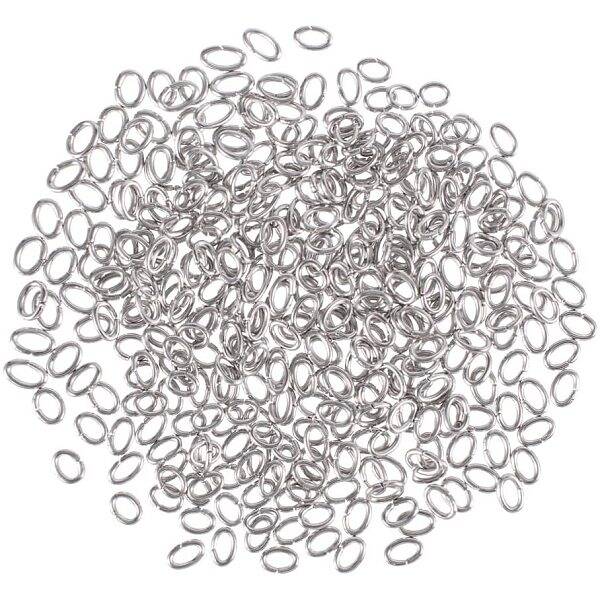 400pcs Stainless Steel Open Rings 4x6mm Oval Jump Rings Jewelry Findings for Earring Bracelet Necklace DIY
