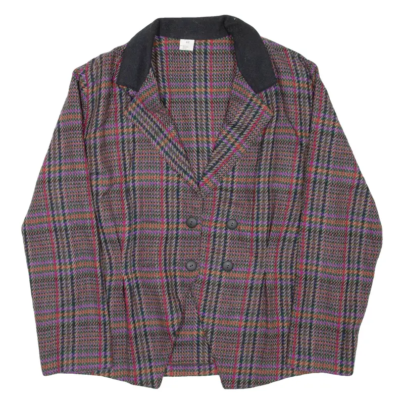 Womens Blazer Coat Purple Check S