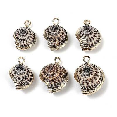 Electroplated Natural Spiral Shell Pendants