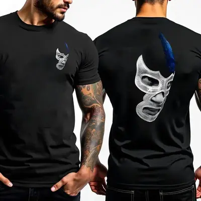 streetwear graphic tees Mexican Wrestler Legend Cotton T Shirt With Libre Art For Men Casual Wear Sports Running And Outdoor ...