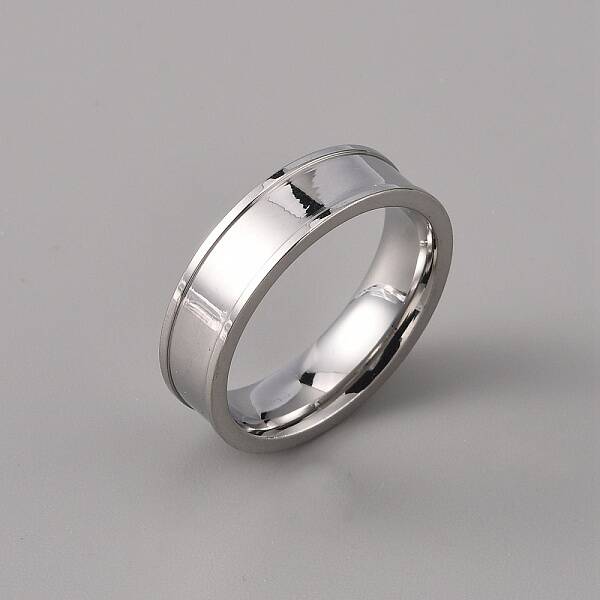 201 Stainless Steel Grooved Finger Ring Settings
