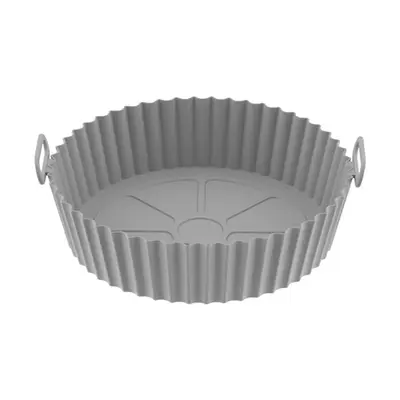 Round Air Fryer Pan with Handle, Non Stick Baking Tray, Silicone Bakeware For Home Kitchen