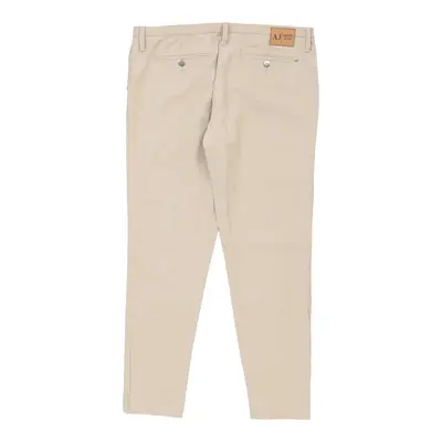 Armani Jeans Trousers - 34W UK 12 Cream Cotton Blend