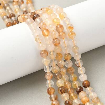 Natural Yellow Hematoid Quartz Beads Strands