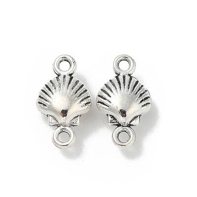 Tibetan Style Alloy Shell Shape Connector Charms