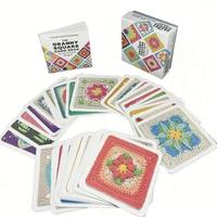 Granny Square Crochet Card Set, 50pcs/set Unique Pattern Crochet Guide Cards, Crochet Idea, Beginner Friendly Knitting Learni...