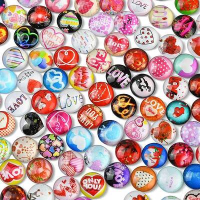 Valentine's Day Theme Flatback Glass Cabochons
