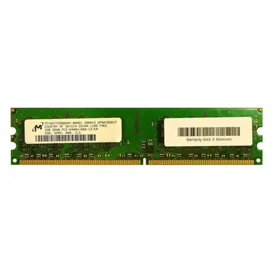 Micron MT16HTF25664AY-800G1 | 2GB DDR2-800MHz PC2-6400 Non-ECC Unbuffered UDIMM CL6 2Rx8 1.8V 240-Pin Memory Module
