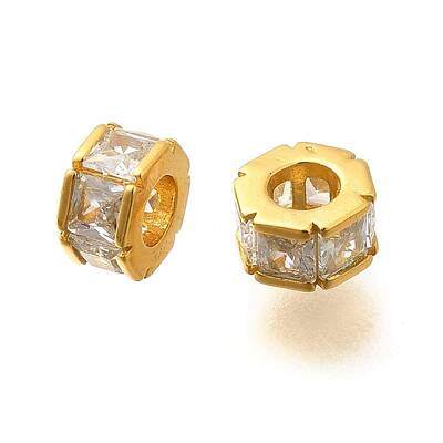 925 Sterling Silver Micro Pave Clear Cubic Zirconia Beads