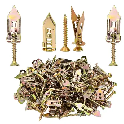 SEESE 40PCS-Self Drilling Drywall Anchors With Screws Kit -12x30mm, No Drill Or Holes In Wall, Tools For Organising, Hangs Up...