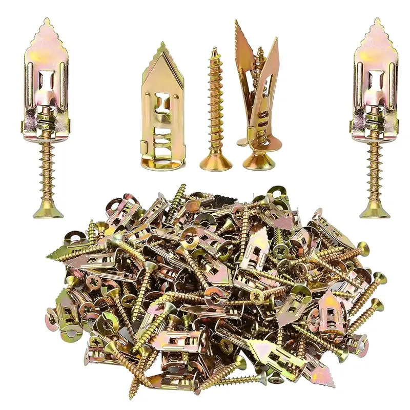 SEESE 40PCS-Self Drilling Drywall Anchors With Screws Kit -12x30mm, No Drill Or Holes In Wall, Tools For Organising, Hangs Up...