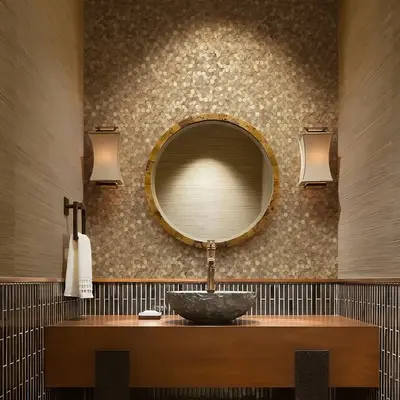 STICKGOO 8 Counts Self-Adhesive 3D Mosaic Penny Hexagon Backsplash Tiles, Peel and Stick Wall Tiles, 12\