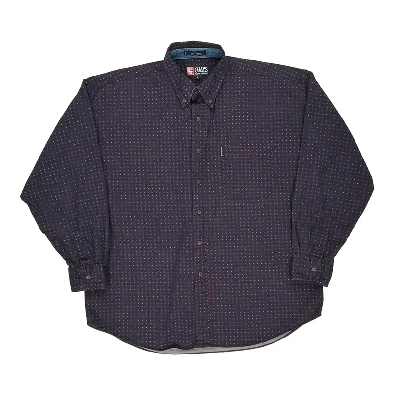 Chaps Ralph Lauren Patterned Shirt - XL Navy Cotton