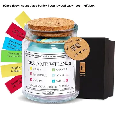 Bible Verse Jar, 1 Set Religious Birthday Christian Gift, Blessings Prayer Hope Jar Gift for Friends Classmates Family Lover...