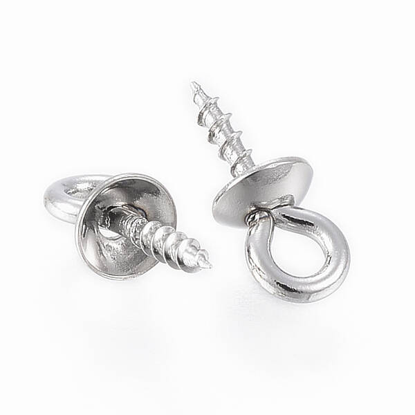 Tarnish Resistant 304 Stainless Steel Screw Eye Pin Peg Bails