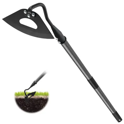 Hardened Hollow Hoe with Adjustable Handle -Heavy Duty Garden Hoes for Weeding Loosening Soil Digging Planting Ridging, Handy...