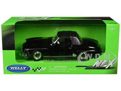 1955 Mercedes-Benz 190 SL (Closed Roof) Black NEX Models Series 1/24 Diecast Model Car by Welly