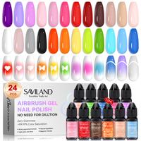 SAVILAND Airbrush Gel Nail Polish: Create Gradient Blush High Color Saturation Patterns Perfect Home Dalons Cuticle Care Vale...