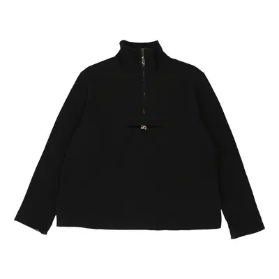 Lee 1/4 Zip - XL Black Cotton Blend
