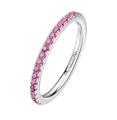 Brosway Fancy Passion FPR69 Sparkling Ruby Silver Ring - Circumference: 50mm