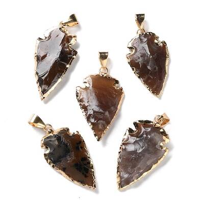 Raw Rough Natural Indian Agate Pendants