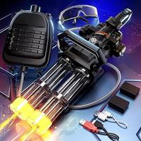 Gatling Electric Water Gun for Adults, New Double Barrel Squirt Gun with Rotating and LED Light, High Power Rechargeable Wate...