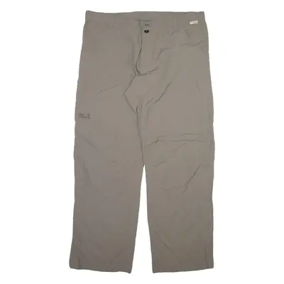 JACK WOLFSKIN Detachable Leg Mens Trousers Grey Relaxed Straight W40 L32